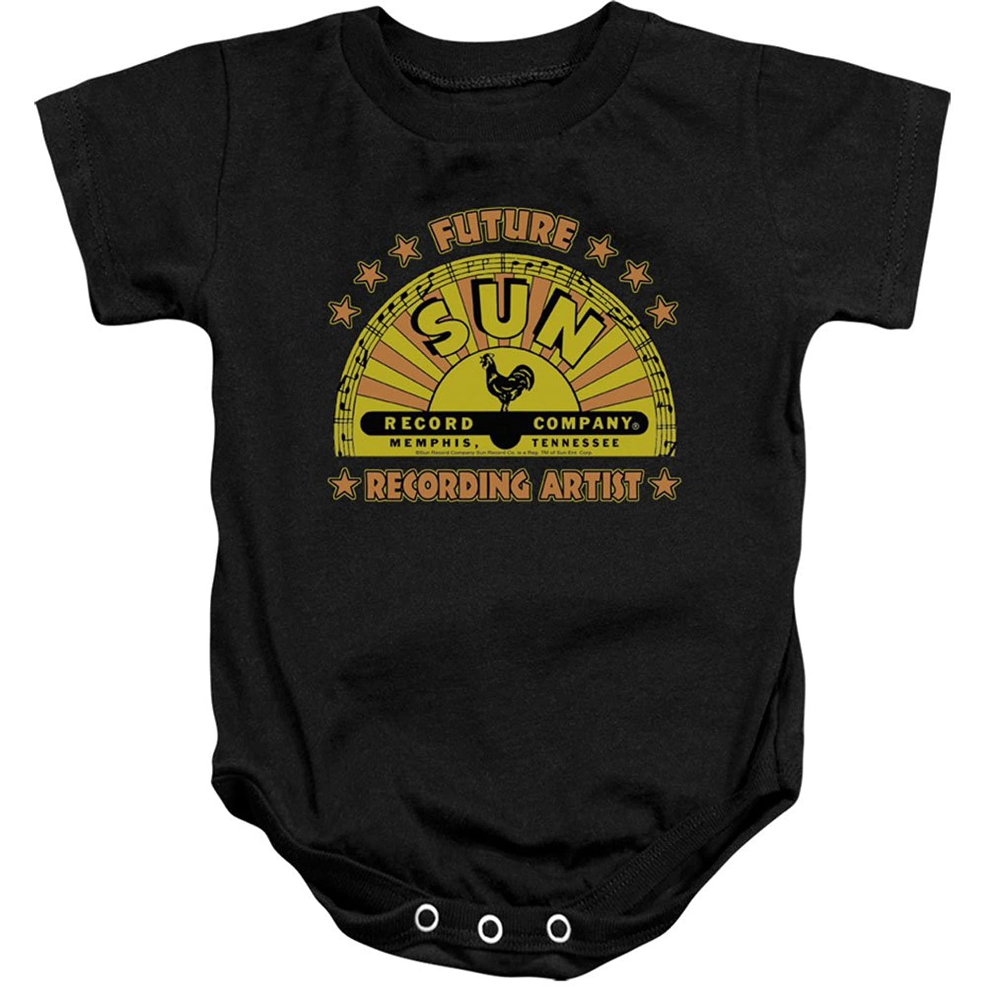 Sun Records Media Company Record Label Worn Logo Baby Infant Romper Snapsuit 